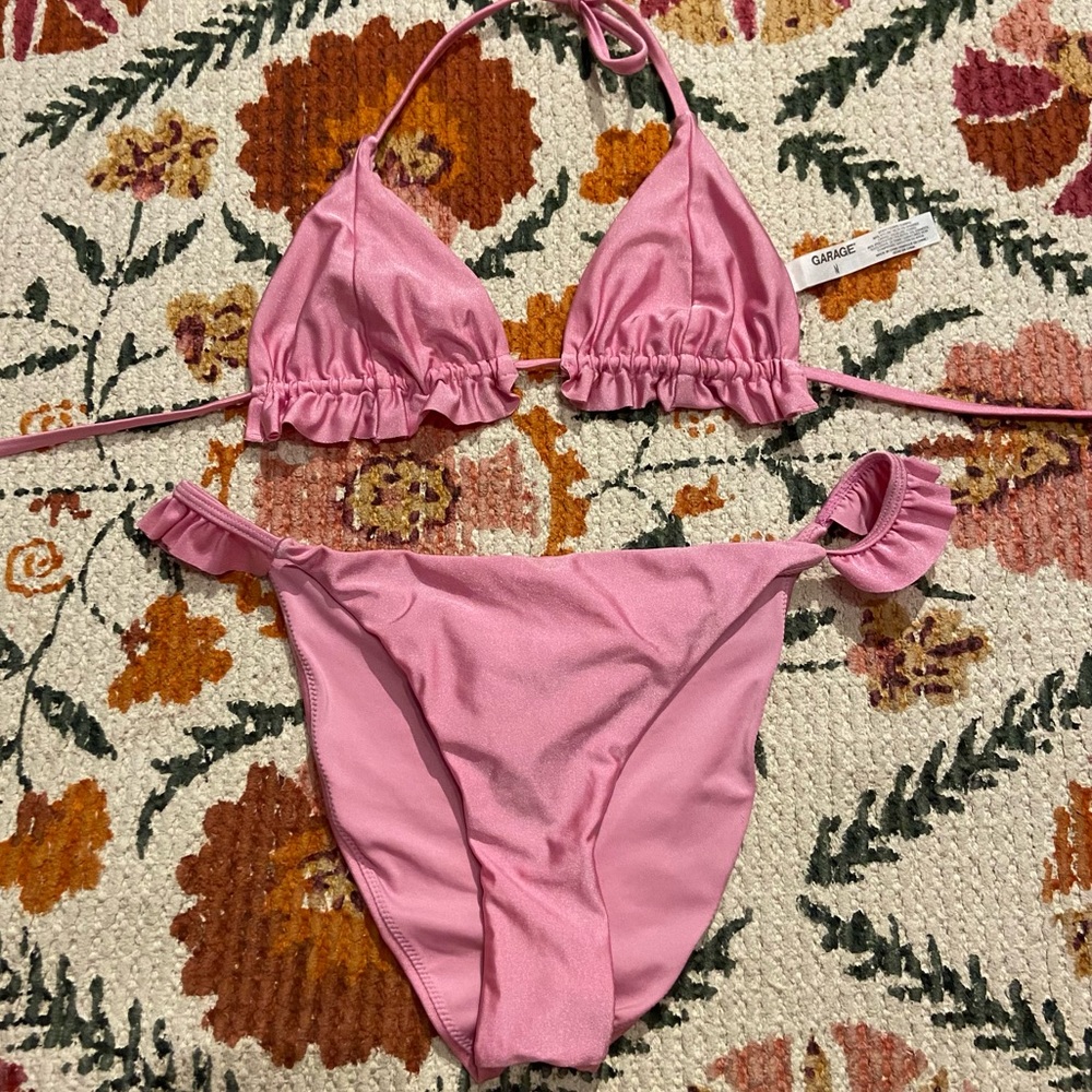 Pink garage bikini set